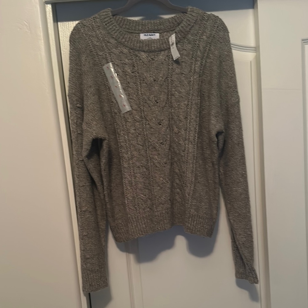 Gray Cable Knit Sweater